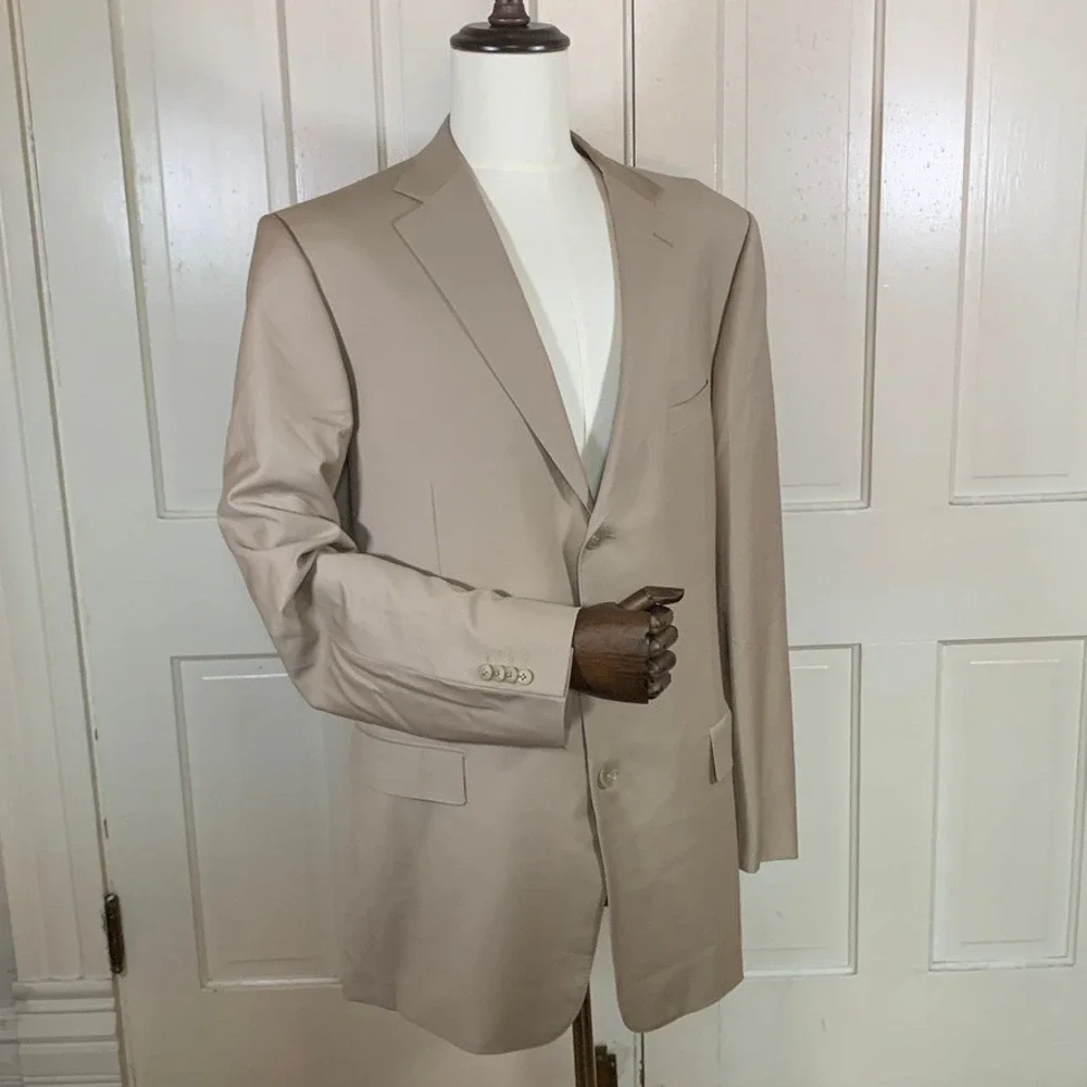Ermenegildo Zegna Su Misura Trofeo Wool Blazer 60X Beige Tan Switzerland